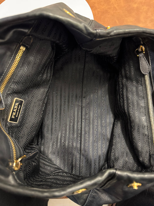 Prada Nappa Leather Fiocco Bow Bag - Black