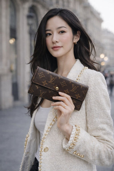 Louis Vuitton Vintage Monogram Sarah Long Wallet – Brown Canvas
