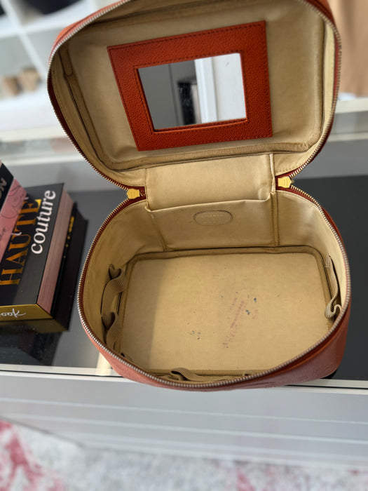 Chanel caviar vanity bag- orange