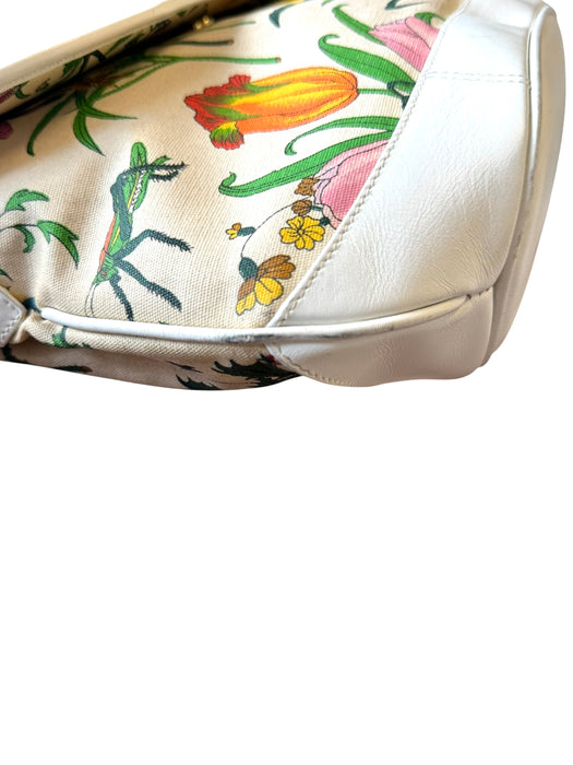Gucci Flora Canvas Crossbody Bag - Beige