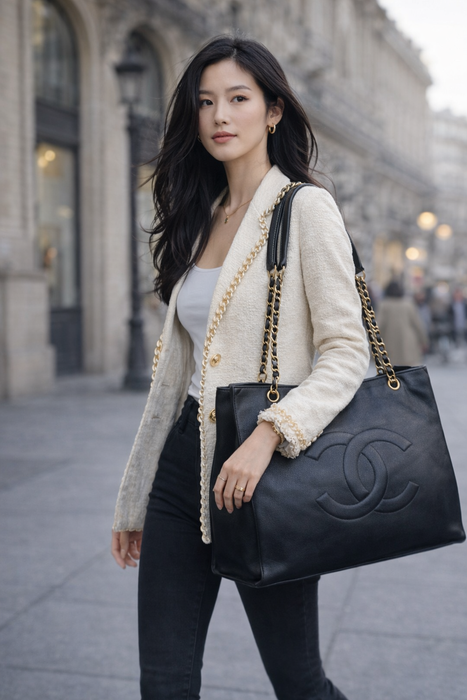 Chanel Vintage Timeless CC XL Caviar Leather Tote – Black