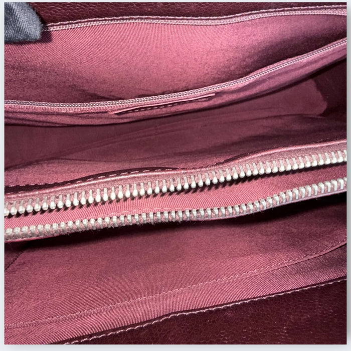 Chanel GST Caviar Silver Hardware Grand Shopping Tote- Burgundy