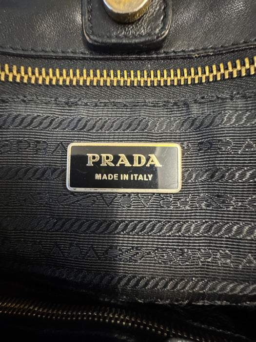 Prada Nappa Leather Fiocco Bow Bag - Black
