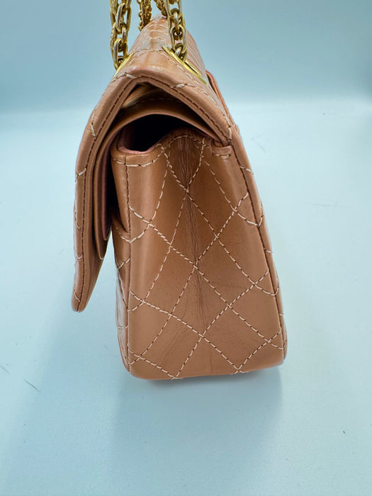 Chanel Reissue 2.55 Terracotta Quilted Leather Double Flap Bag Small | Aged Gold Hardware