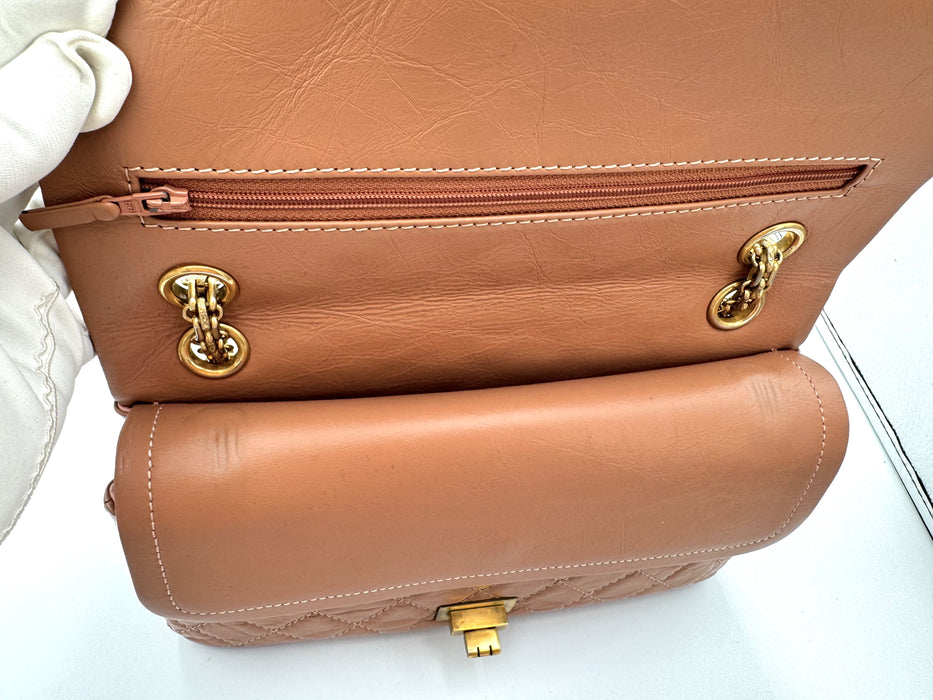 Chanel Reissue 2.55 Terracotta Quilted Leather Double Flap Bag Small | Aged Gold Hardware