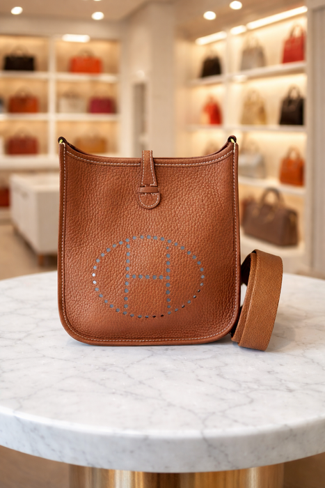 Hermès Evelyne TPM Gold Clemence Gold Hardware – Stamp Z 2021