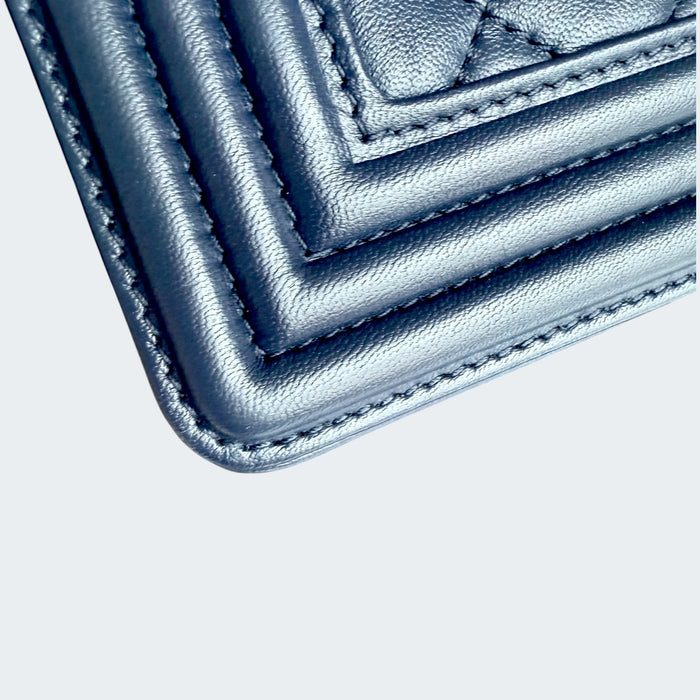 Chanel boy medium lambskin GHW- Blue