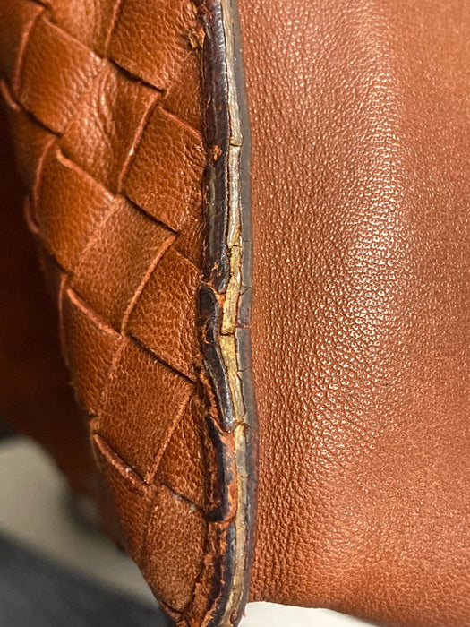 Bottega Veneta Intrecciato Nappa Woven Leather Tote - Caramel Brown