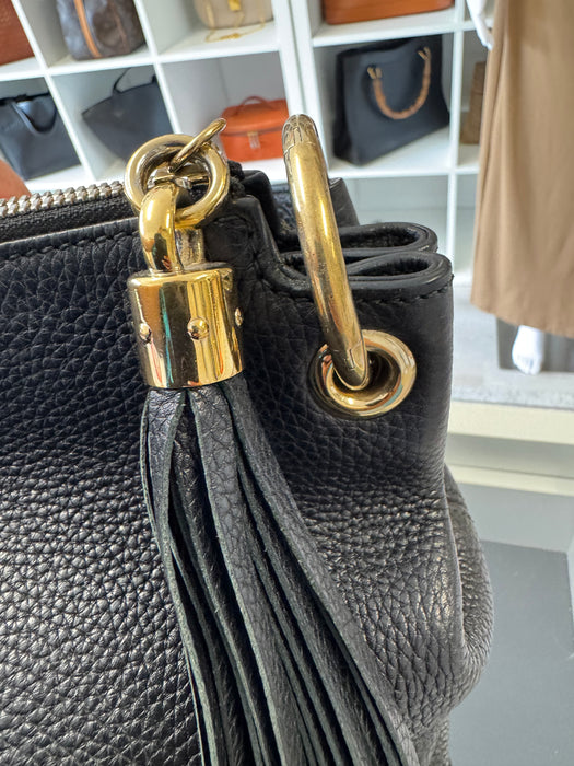 Gucci zoho zip hobo shoulder bag- black