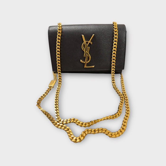 Saint Laurent Kate double chain small shoulder bag- Black
