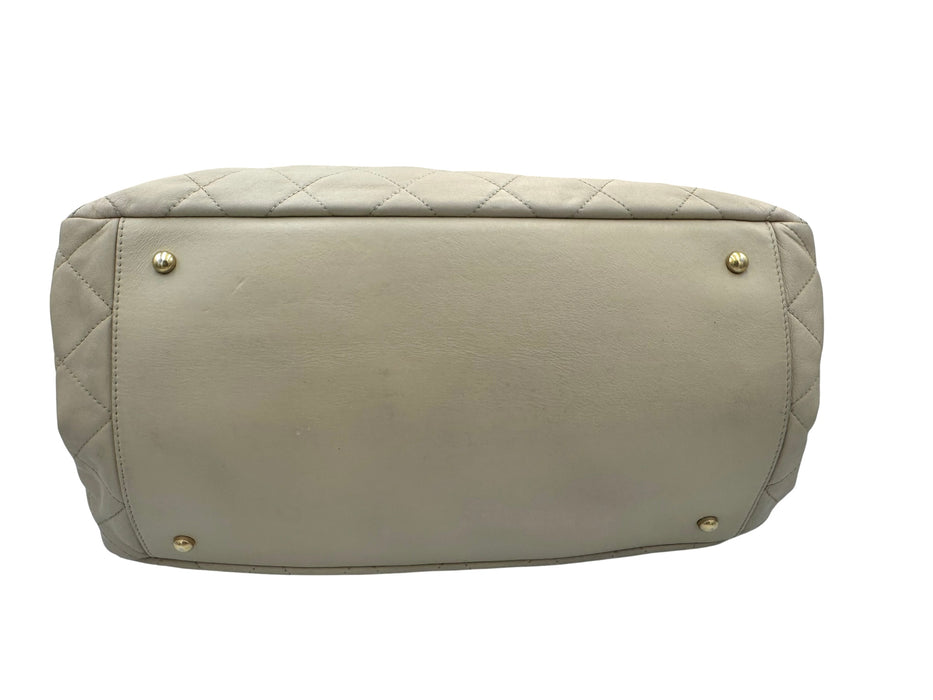 Chanel In The Mix Shopping Tote Beige & Black Quilted Leather Bag