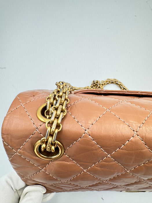Chanel Reissue 2.55 Terracotta Quilted Leather Double Flap Bag Small | Aged Gold Hardware