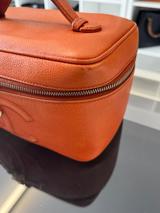 Chanel caviar vanity bag- orange