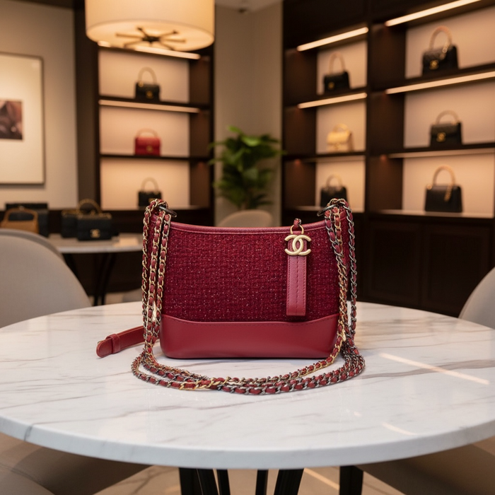 Chanel Gabrielle Small Hobo Bag – Red Tweed & Leather