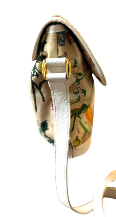 Gucci Flora Canvas Crossbody Bag - Beige