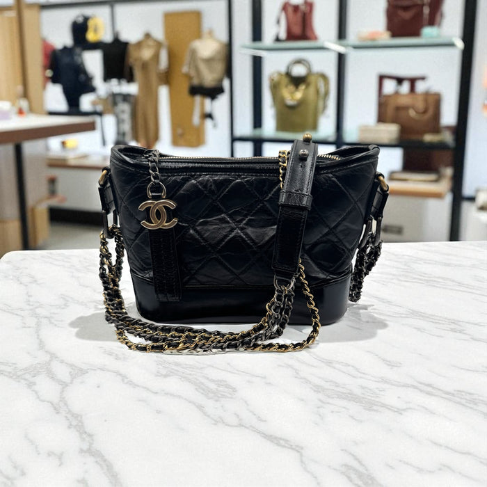 Chanel Gabrielle small hobo bag aged calfskin- Black