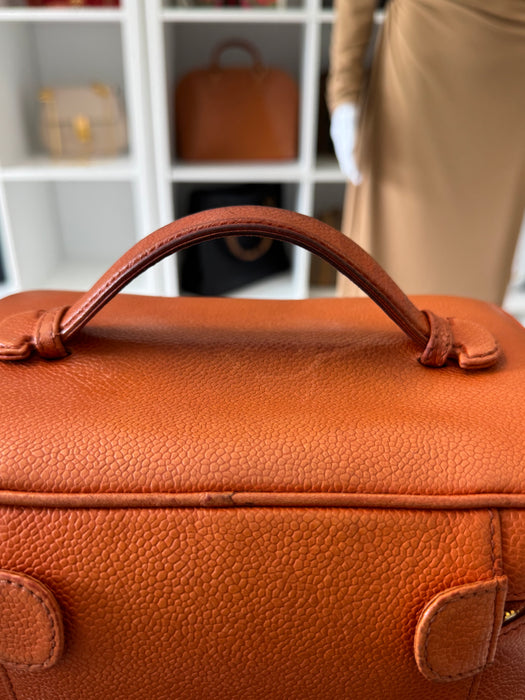 Chanel caviar vanity bag- orange