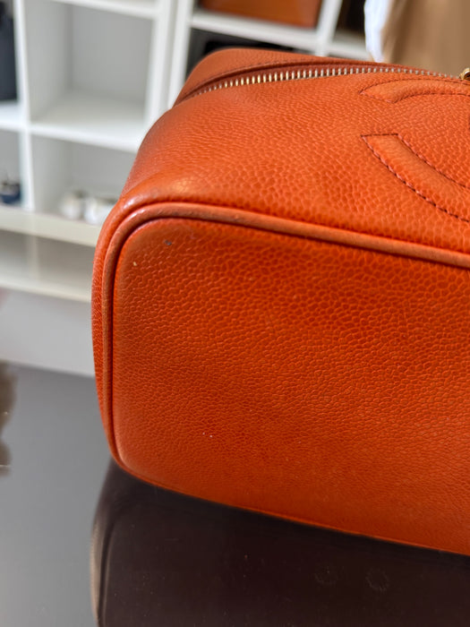 Chanel caviar vanity bag- orange