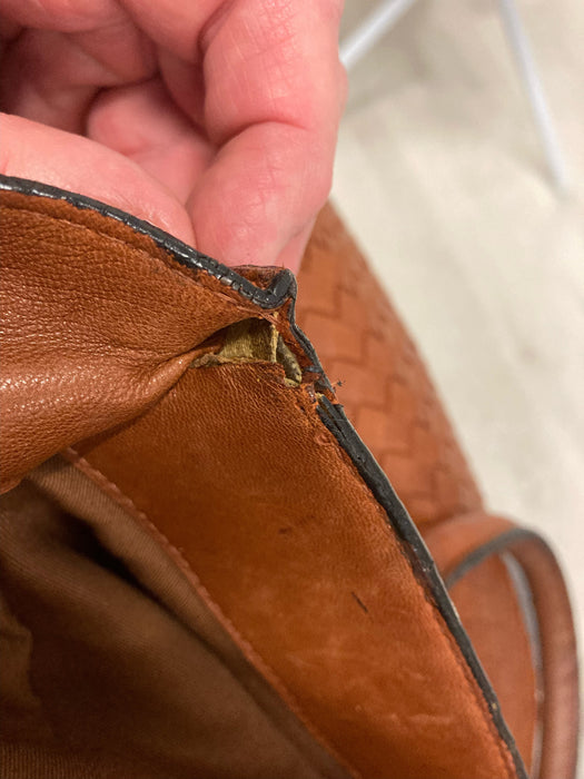 Bottega Veneta Intrecciato Nappa Woven Leather Tote - Caramel Brown