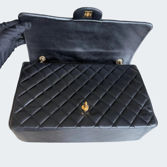 Chanel Classic flap maxi quilted lambskin GHW- Black