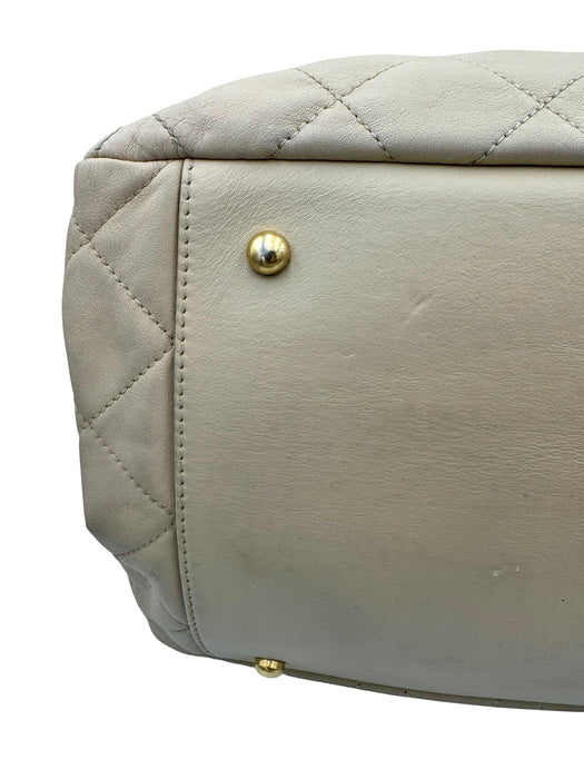 Chanel In The Mix Shopping Tote Beige & Black Quilted Leather Bag