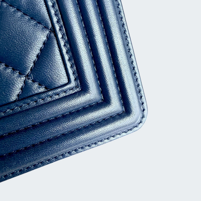 Chanel boy medium lambskin GHW- Blue