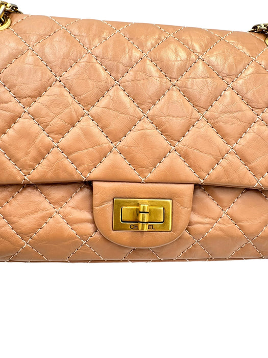 Chanel Reissue 2.55 Terracotta Quilted Leather Double Flap Bag Small | Aged Gold Hardware