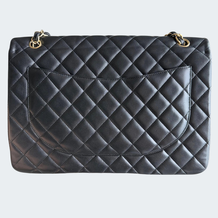 Chanel Classic flap maxi quilted lambskin GHW- Black