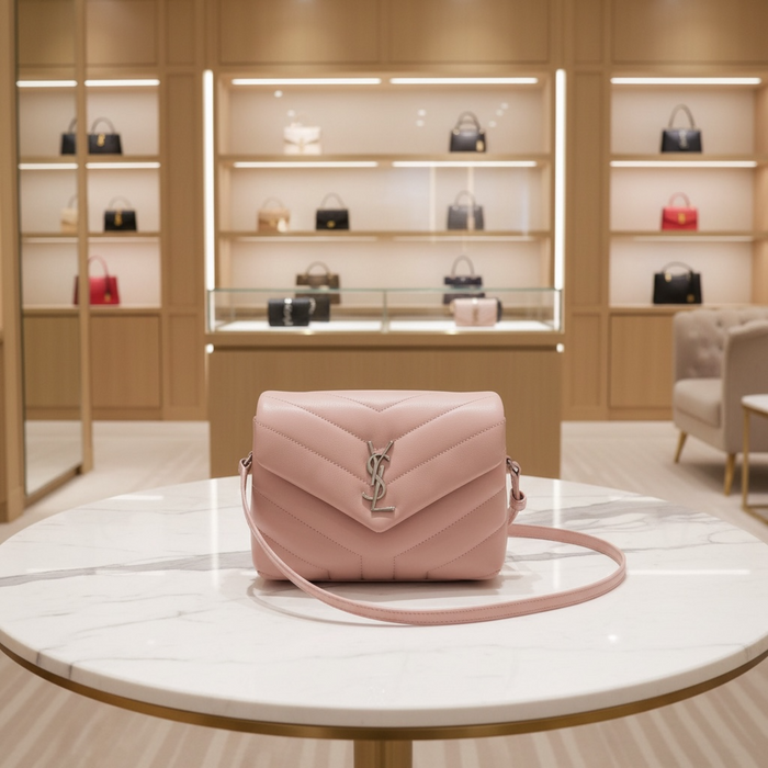 Saint Laurent Toy Loulou Bag – Pink Nude Chevron Leather