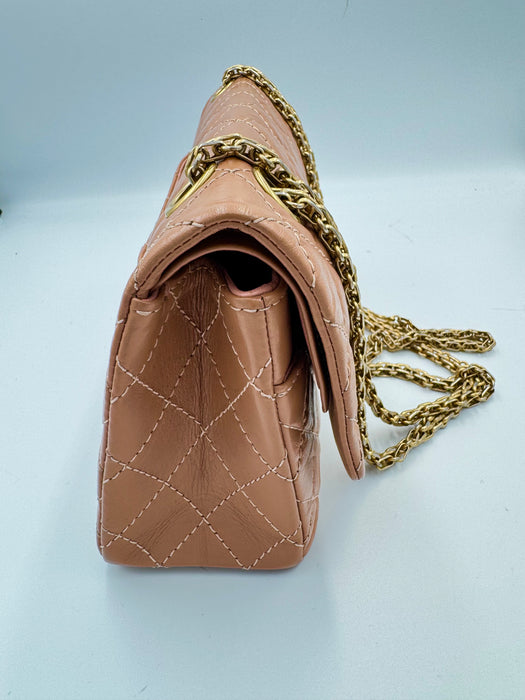 Chanel Reissue 2.55 Terracotta Quilted Leather Double Flap Bag Small | Aged Gold Hardware