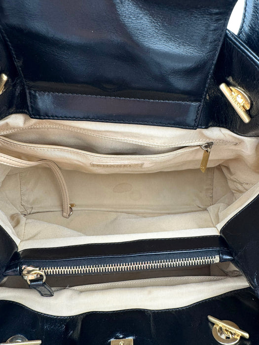 Chanel In The Mix Shopping Tote Beige & Black Quilted Leather Bag