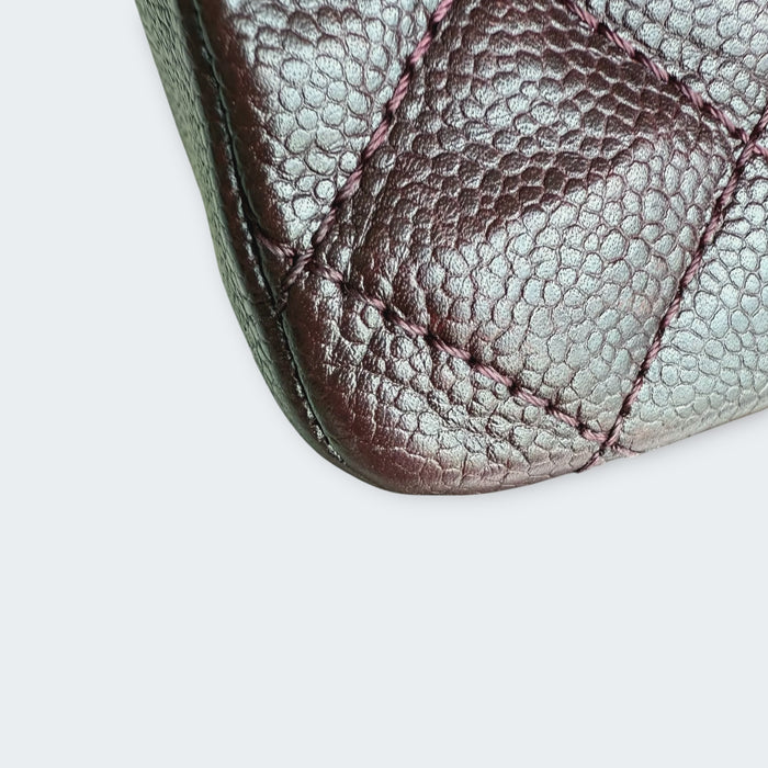 Chanel GST Caviar Silver Hardware Grand Shopping Tote- Burgundy