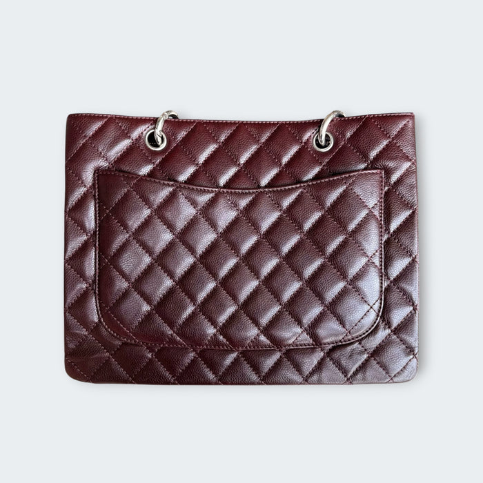 Chanel GST Caviar Silver Hardware Grand Shopping Tote- Burgundy