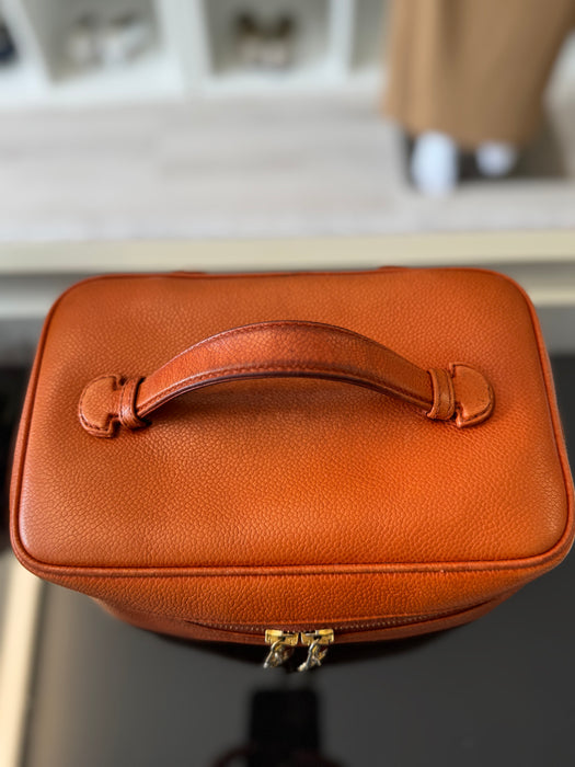 Chanel caviar vanity bag- orange