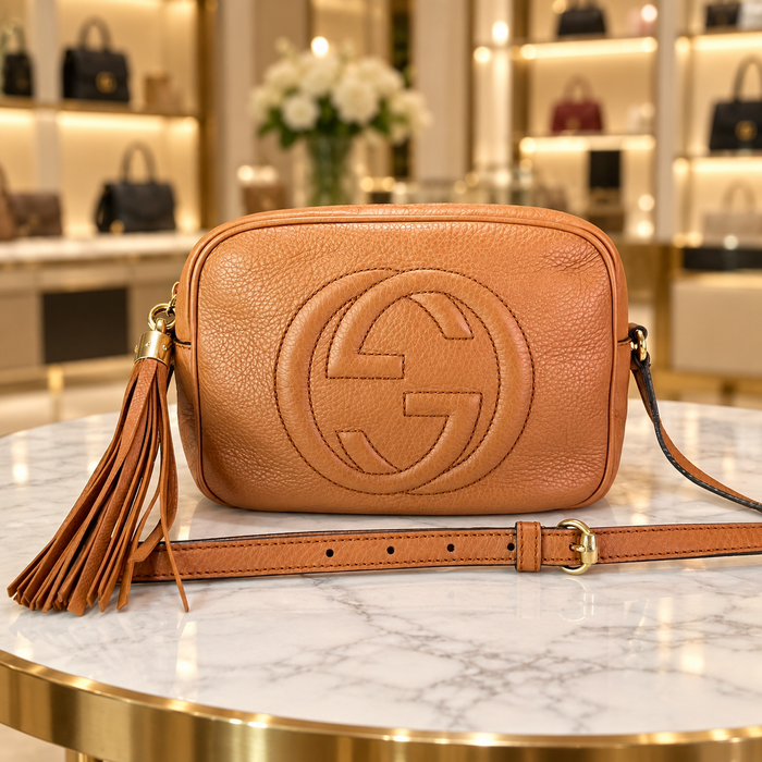 Gucci Soho Disco Tan Leather Crossbody Bag | Luxe Indulgence