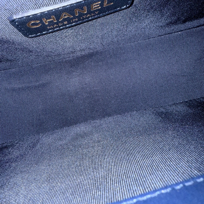 Chanel boy medium lambskin GHW- Blue