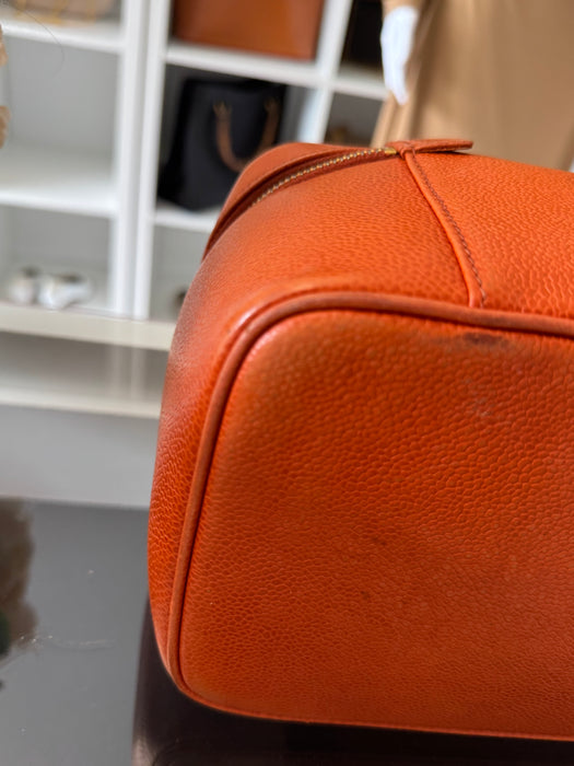 Chanel caviar vanity bag- orange