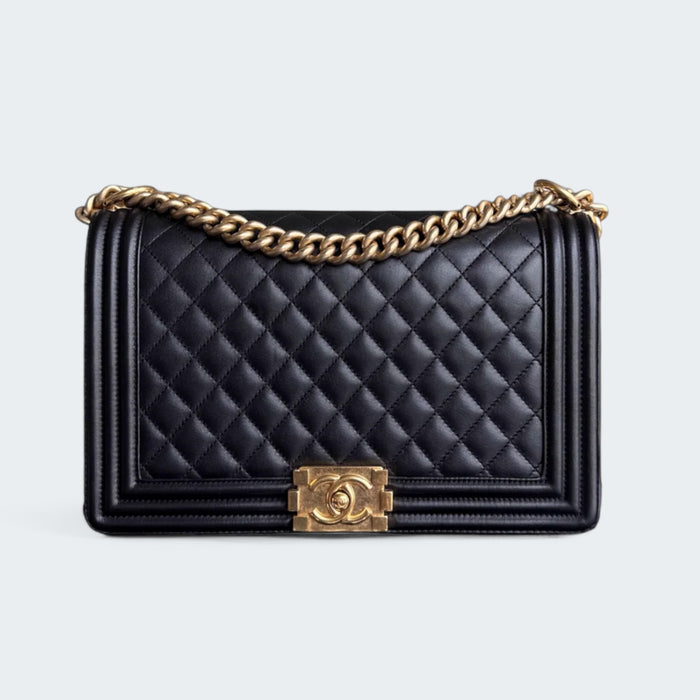 Chanel boy new medium quilted calfskin GHW- Black