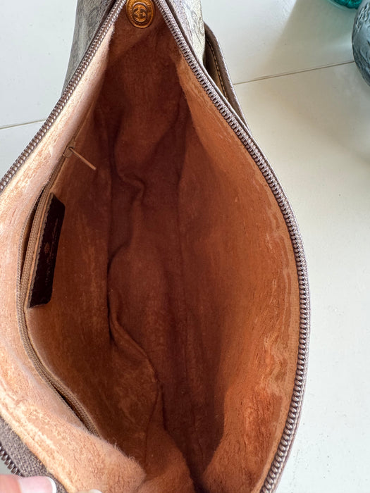 Gucci GG sherry line crossbody bag- brown