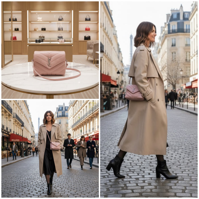 Saint Laurent Toy Loulou Bag – Pink Nude Chevron Leather