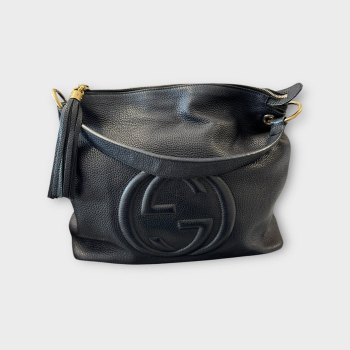 Gucci zoho zip hobo shoulder bag- black