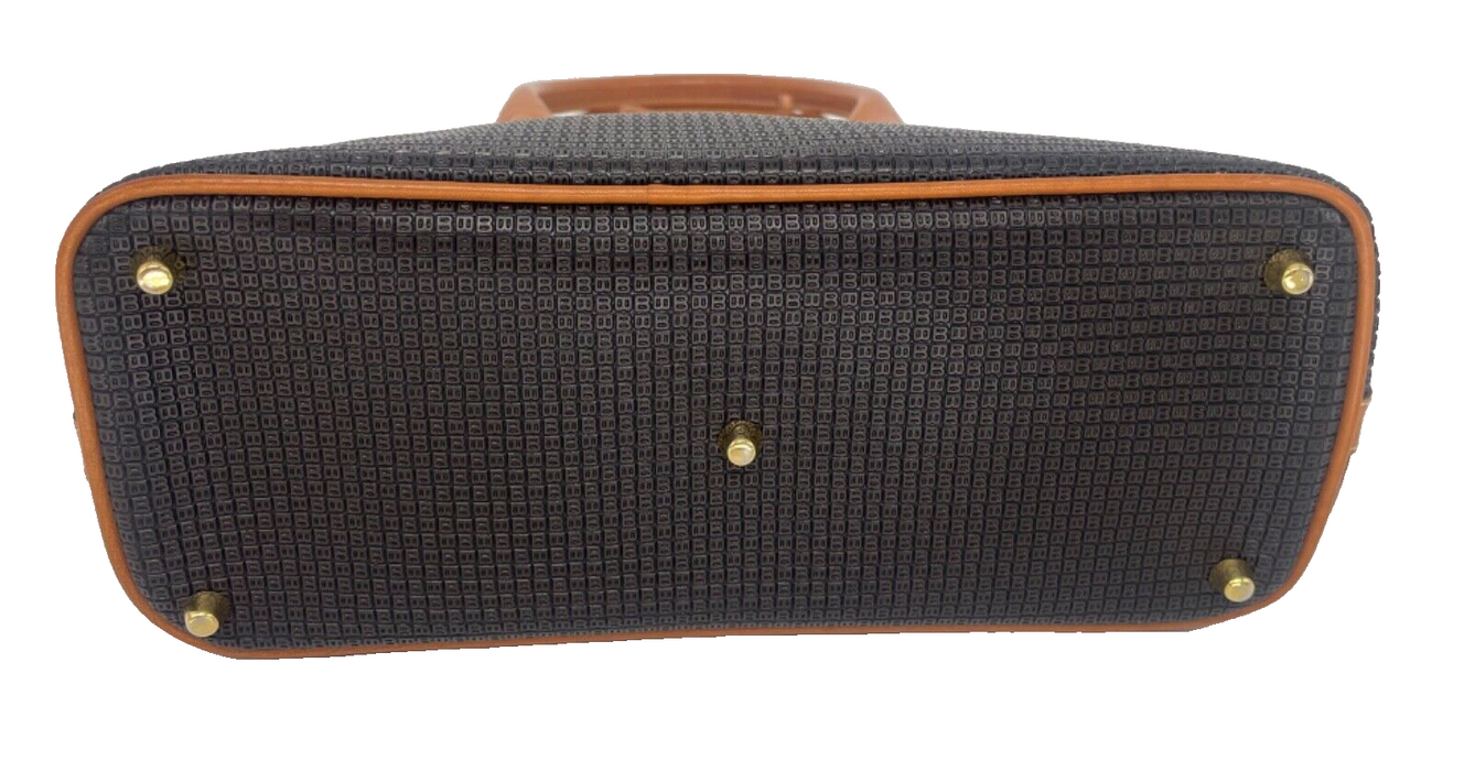 Bally Leather Canvas Handbag - Black