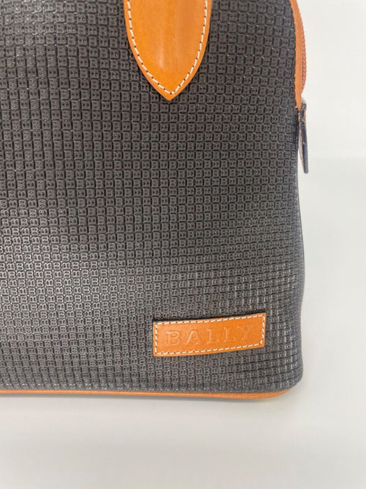 Bally Leather Canvas Handbag - Black