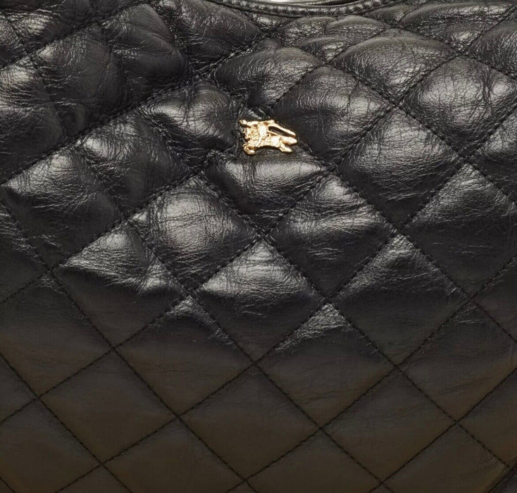 Burberry Quilted Calfskin Leather Hoxton Hobo - Black
