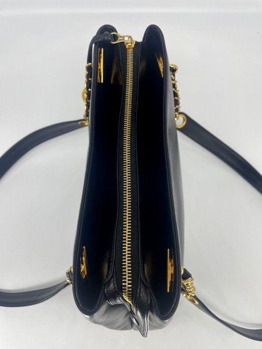 Chanel CC Timeless Lambskin Leather Chain Tote - Black