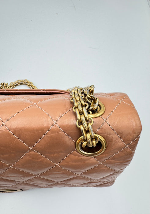 Chanel Reissue 2.55 Terracotta Quilted Leather Double Flap Bag Small | Aged Gold Hardware