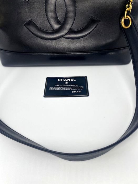 Chanel CC Timeless Lambskin Leather Chain Tote - Black
