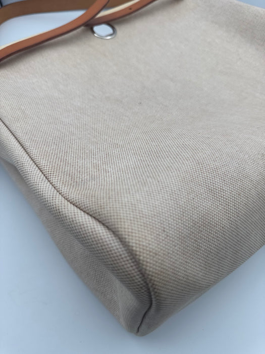 Hermès Herbag 39 Toile & Leather Shoulder Handbag – Beige / Brown