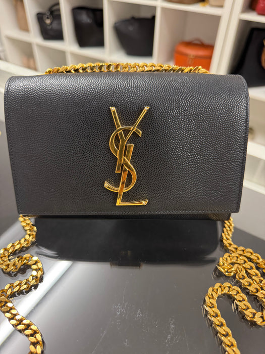 Saint Laurent Kate double chain small shoulder bag- Black