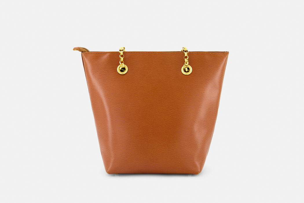 Chloe leather chain shoulder bag- Brown